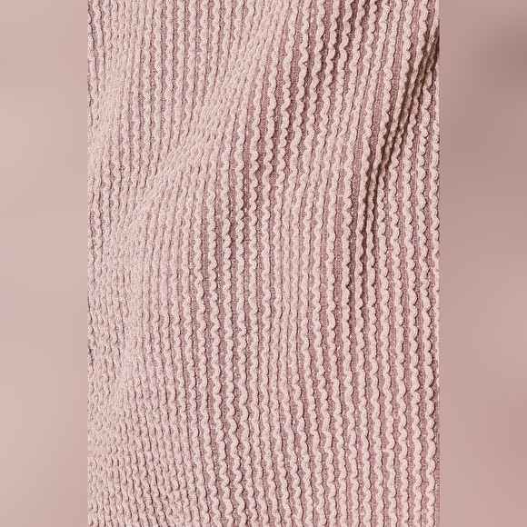 BOMBOM Ribbed Drawstring Exposed Seam Hoodie - Picture 6 of 7